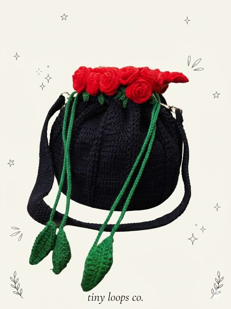 Handmade Drawstring Crossbody Purse
