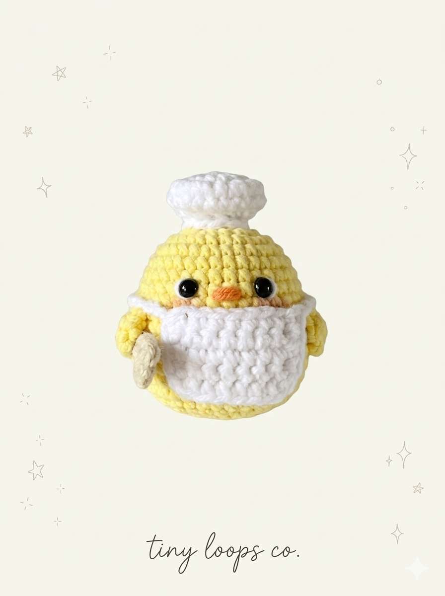 Little Chef Crochet Chick Amigurumi